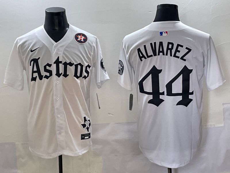 Men 2025 Houston Astros #44 Alvarez White Five generations Joint Name Nike MLB Jersey style 10